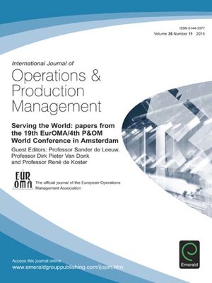 cover image of International Journal of Operations & Production Management, Volume 35, Number 11